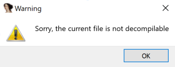 Sorry, the current file is not decompilable